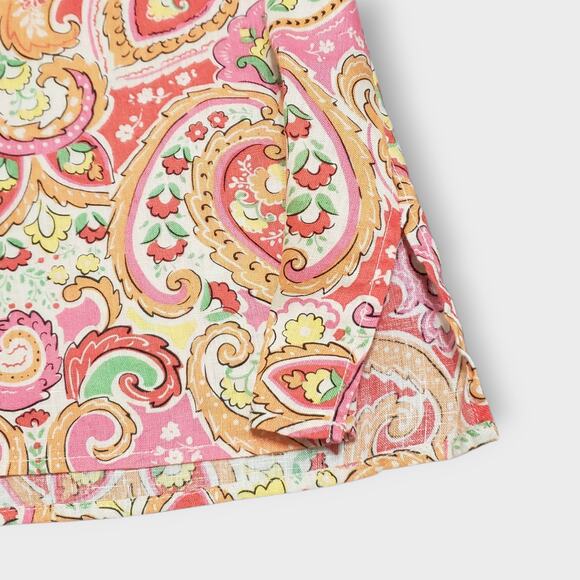 Charter Club Womens 100% Linen Floral Paisley Button Up Shirt Pink Multi Large - Picture 14 of 14